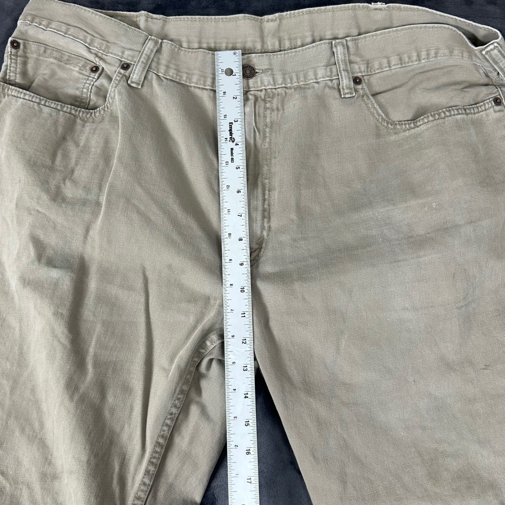 Levi 559 Relaxed Straight Jeans Mens 42x30 Tan Khaki Denim Pants - Picture 11 of 11